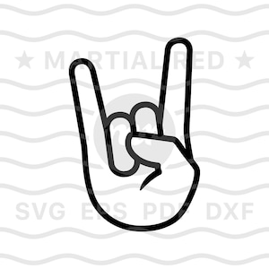 Rockin svg, signo de los cuernos, heavy metal svg, cuernos de mano svg, rock on, svg, archivo de corte, diseño, dxf, imágenes prediseñadas, vector, icono, eps, pdf, png