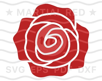 Rose svg, red rose svg, rose flower svg, rose blossom svg, rosette, svg, cut file, design, red, dxf, clipart, vector, icon, eps, pdf, png