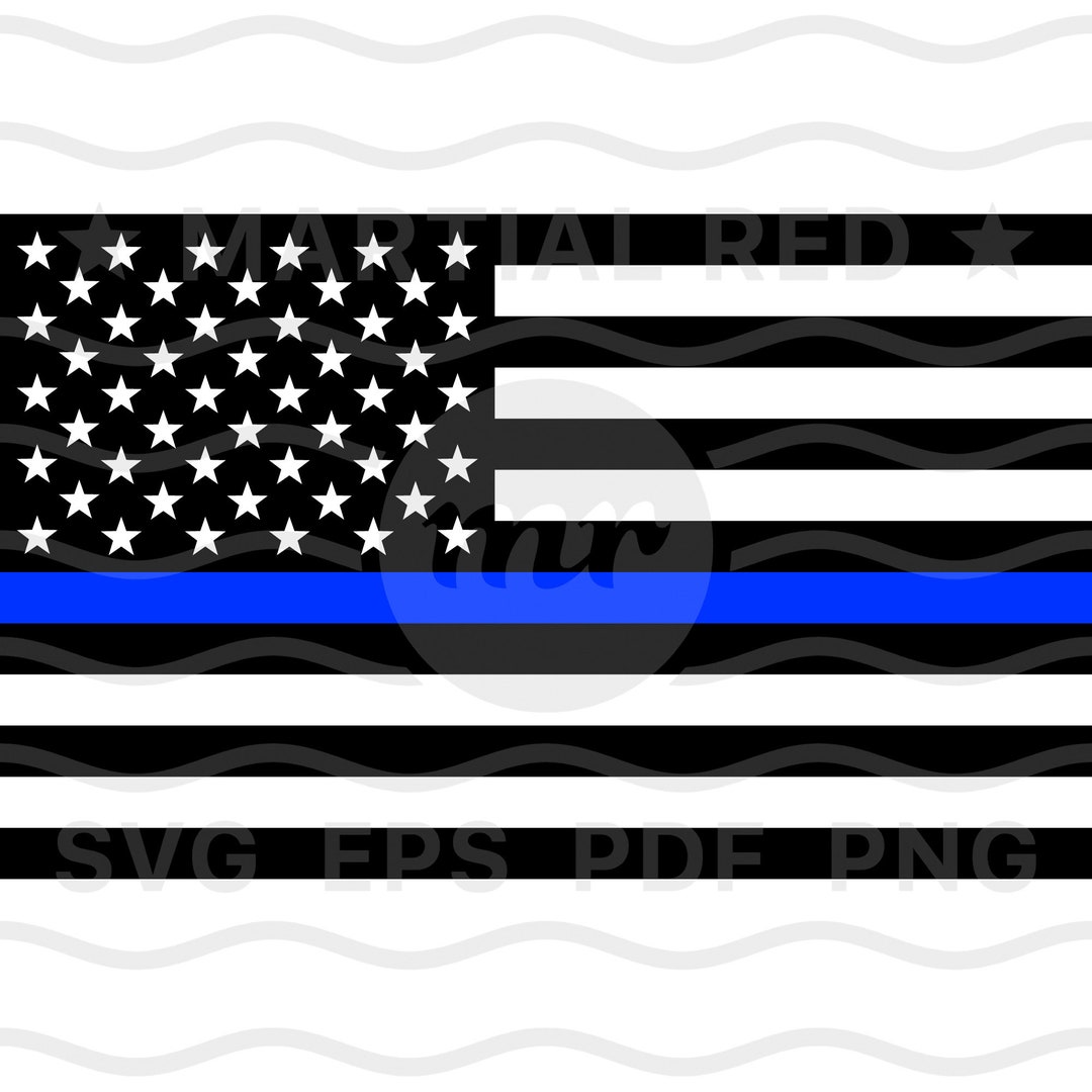 Thin Blue Line Flag, American Flag, Blue Stripe, Police Flag, Cop Flag ...