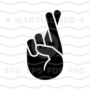 Doigts croisés svg, croisant les doigts svg, geste de la main, souhait de chance svg, svg, fichier coupé, design, dxf, clipart, vecteur, icône, eps, pdf, png