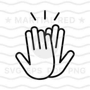 High five svg, haut 5 svg, geste de la main, me donner cinq, jusqu’à haute, célébration svg, line art, design, dxf, clipart, vecteur, icône, eps, pdf, png