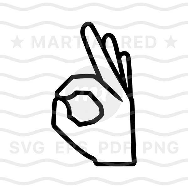 Okay hand sign svg, OK sign svg, ring hand gesture svg, all correct svg, svg, cut file, design, dxf, clipart, vector, icon, eps, pdf, png