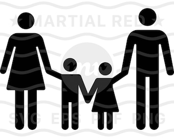 Family svg, parents svg, children, father mother childred svg, family unit, svg, cut file, design, dxf, clipart, vector, icon, eps, pdf, png