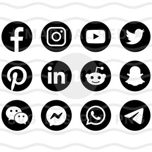Social media svg, social media icons, social network svg, networks, black, svgs, logos, file, dxf, clipart, vector, icons, eps, pdf, png
