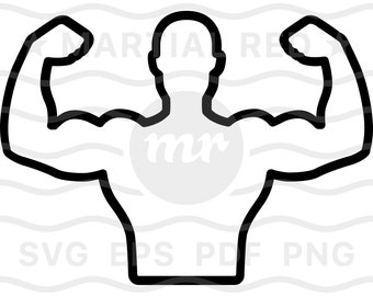 Spieren svg, bodybuilding svg, gespierd lichaam svg, body building, man, mannen, svg, cut file, design, dxf, clipart, vector, icon, eps, pdf, png