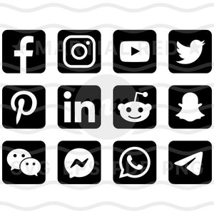 Social media svg, social media icons, social network svg, networks, black, svgs, logos, file, dxf, clipart, vector, icons, eps, pdf, png