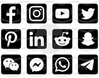 Social media svg, social media icons, social network svg, networks, black, svgs, logos, file, dxf, clipart, vector, icons, eps, pdf, png