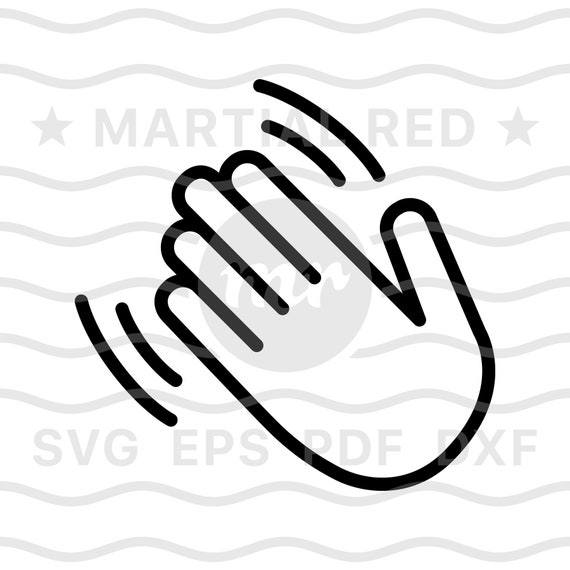 Hand Wave Svg, Hand Waving Svg, Hello Svg, Hi Svg, Hand Greeting, Gesture,  Svg, Cut File, Design, Dxf, Clipart, Vector, Icon, Eps, Pdf, Png - Etsy