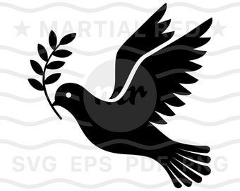 Dove with olive branch svg, dove svg, olive branch svg, peace symbol, svg, cut file, design, dxf, clipart, vector, icon, eps, pdf, png
