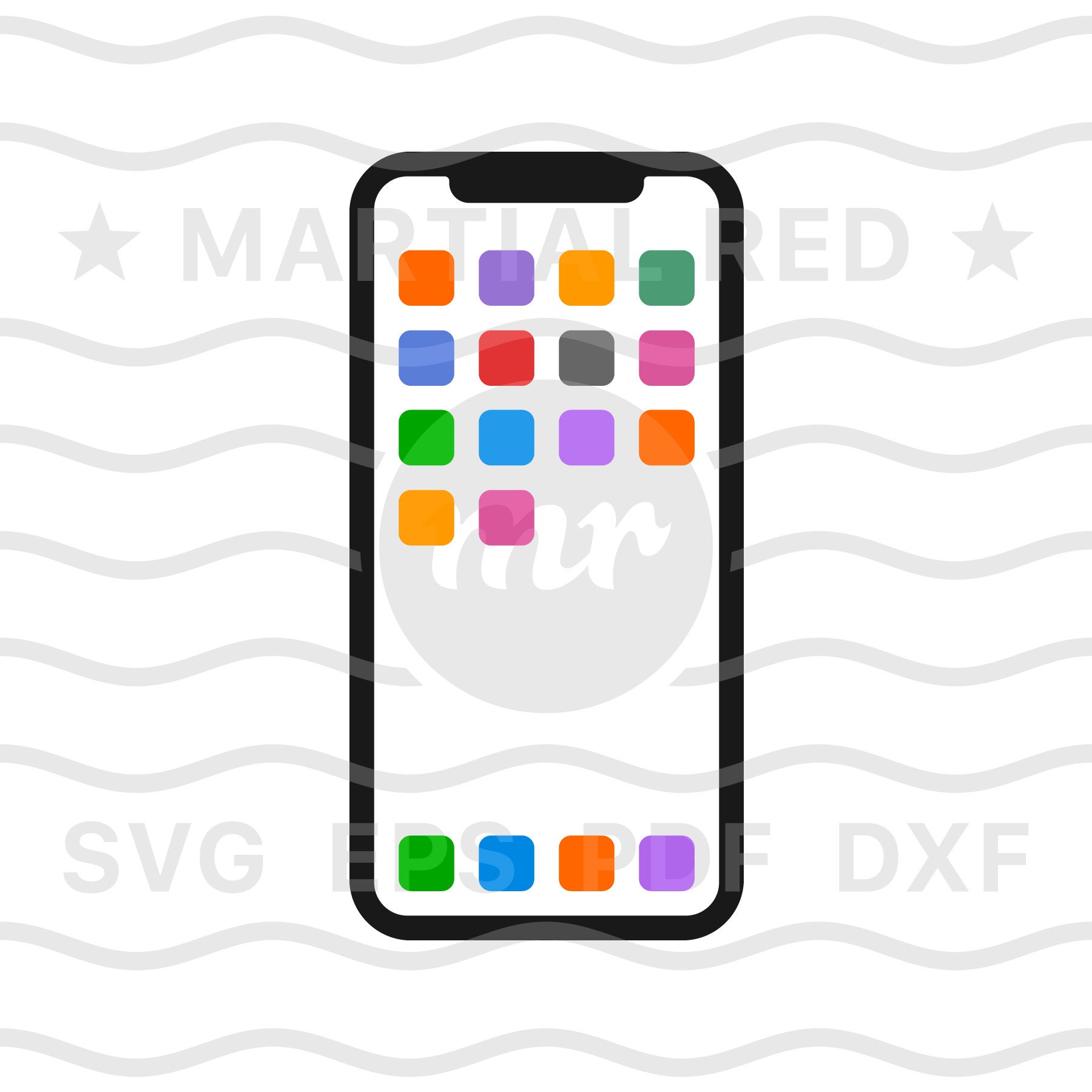 Iphone With Apps Clipart
