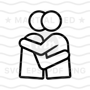 Hug svg, hugging svg, embrace svg, endearment, fondness, love, kiss, touch, svg, cut file, design, dxf, clipart, vektor, icon, eps, pdf, png