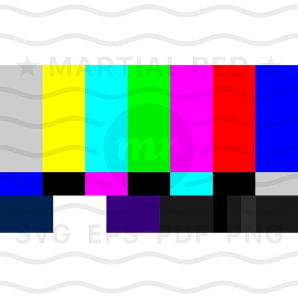 SMPTE TV color bars svg, television test pattern svg, hdtv, 16x9 ratio, cut file, design, dxf, clipart, vector, icon, eps, pdf, png