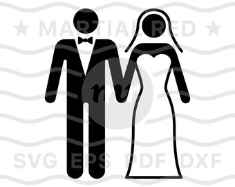 Wedding svg, marriage svg, bride and groom svg, married svg, reception, ceremony, file, design, dxf, clipart, vector, icon, eps, pdf, png
