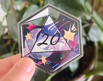 DnD Celestial Dice Transparent Die-cut Sticker