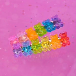 Rainbow gummy bear hair clip