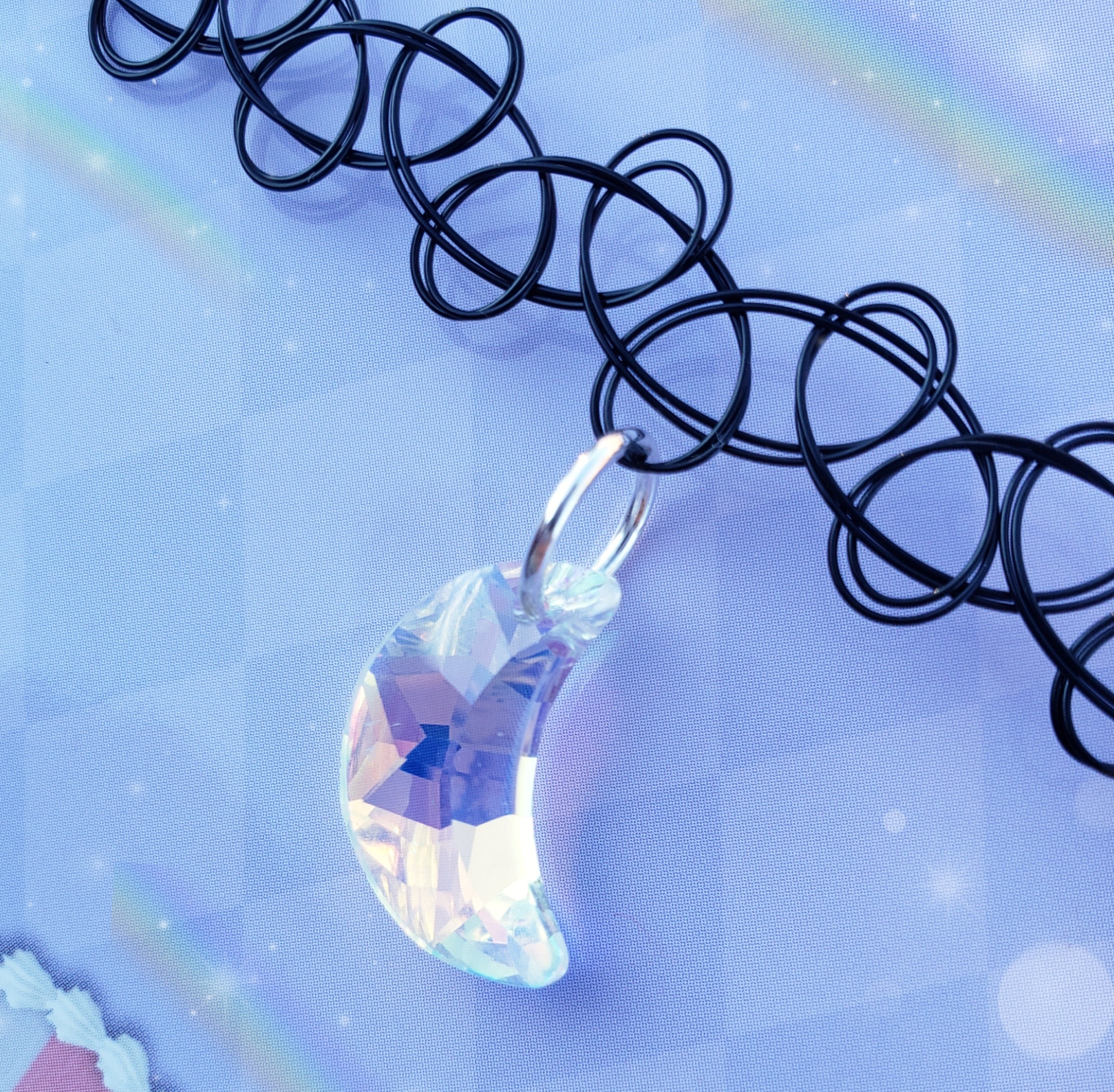 Crystal Moon Tattoo Choker - Etsy