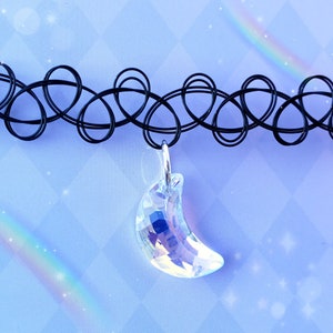 Crystal moon tattoo choker