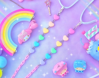 Pastel kawaii mask/glasses chain