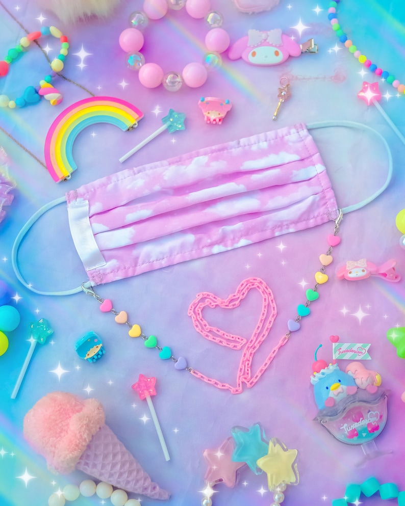 Pastel Kawaii Mask/glasses Chain Etsy