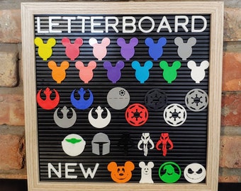 Letterboard Charms: Mouse Balloon, Galaxy, Mando, Halloween