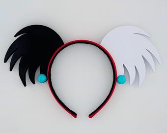 Black and White Dalmatian Villain inspired ears - Glow in the Dark