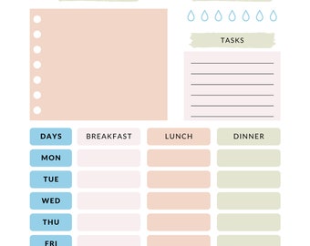 Food Planner, Meal Planner, Pintables, Printable Planners, Dinner Planners, Instant Download, Planner Set, Planner Insert