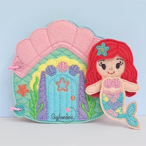 Mermaid House 4x4 / ITH Embroidery Design / Machine Embroidery Digital File