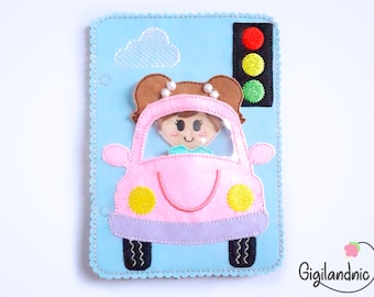 Cute Car Book Pattern In The Hoop Machine Embroidery Design. Busy Book Machine Embroidery Design. Digital File