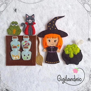 Witch Dress Up Doll Set 4x4 - ITH Embroidery Design -Digital File