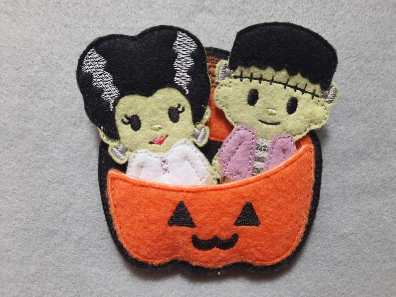 4x4 Halloween Monsters in the Hoop Machine Embroidery Design. ITH Quiet ...