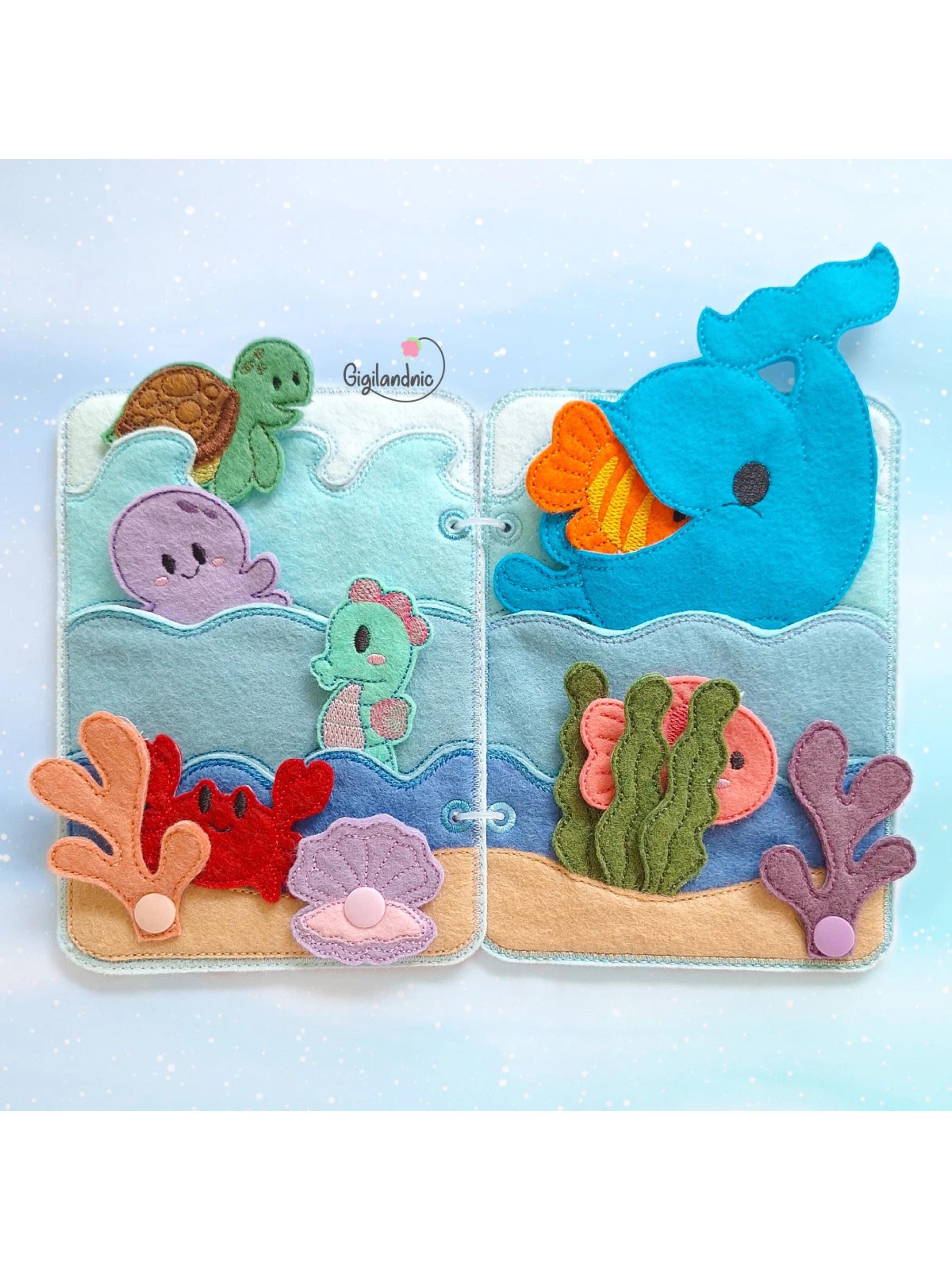 Under the Sea Quiet Book- In The Hoop Machine Embroidery Design. ITH Quiet book- Bussy Book  machine embroidery design. - Digital File