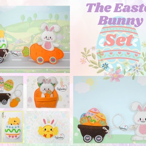 Easter Bunny Set - ITH Embroidery Design - Digital File
