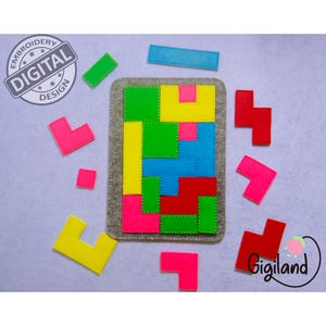 Tetris Quiet Book In The Hoop Machine Embroidery Design. Busy Book Machine Embroidery Design. Tetris Ith Quiet Book. - Digital File