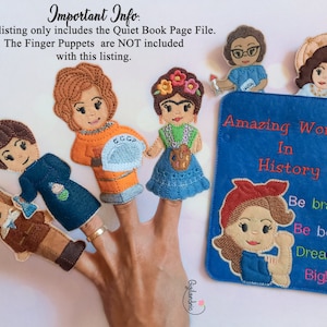 Amazing Women in History Quiet Book Page Cover - ITH Educational Toys / Digital File