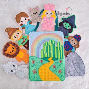 Wizard of Oz Finger Puppets Set- In The Hoop Machine Embroidery Design- Digital File ITH Pretend Play