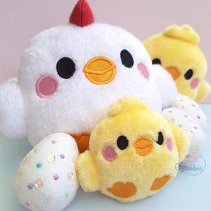 Chick, Hen and Eggs Stuffie / ITH Embroidery Design / Machine Embroidery Digital File
