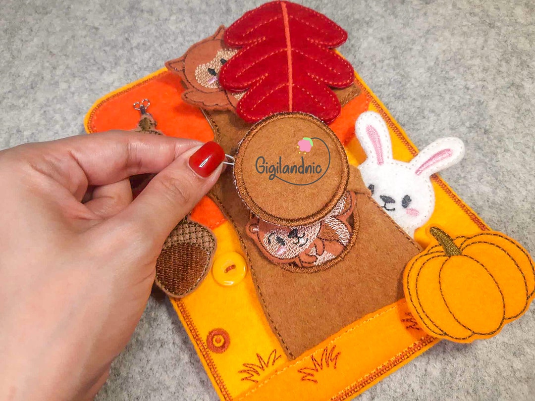 Woodland Quiet Book in the Hoop Machine Embroidery Design. ITH Quiet