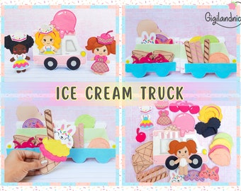 Ice Cream Truck 5x7 - ITH Embroidery Design -Digital Fil