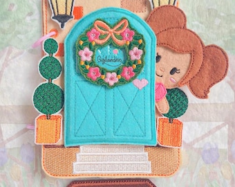 Front Porch Doll House Page. In The Hoop Machine Embroidery Design. ITH Quiet book- Digital File ITH Pretend Play