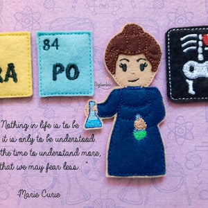 Marie Curie Finger Puppet - ITH Finger Puppets - ITH Educational Toys- Digital File