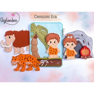 Cenozoic Era Quiet Book Page-In The Hoop Embroidery design-Digital File