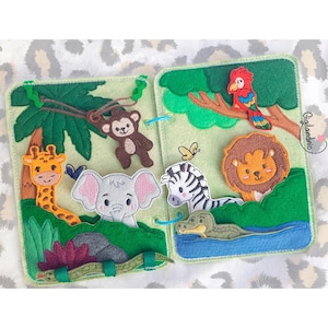 Jungle Quiet Book- ITH Embroidery design- Digital File