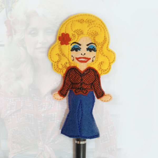 Dolly Parton Finger Puppet - ITH Finger Puppets - Digital File