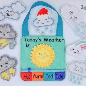 Today's weather is - In The Hoop Machine Embroidery Design- 4x4- Digital File