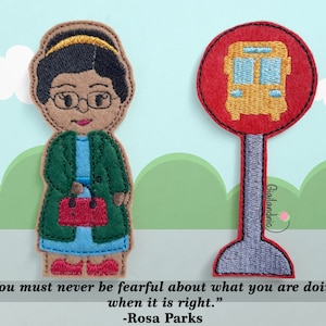 Rosa Parks Finger Puppet - ITH Finger Puppets - ITH Educational Toys- Digital File