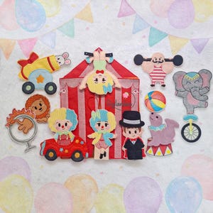 Circus Finger Puppet Set- In The Hoop Machine Embroidery Design. ITH Quiet Book - Digital File
