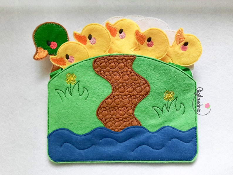 Five Little Ducks Finger Puppets ITH Finger Puppetsnursery Etsy