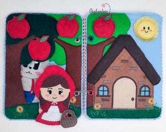 Little Red Riding Hood in-the-hoop machine embroidery design - ITH Quiet Book - Busy Book machine embroidery design - Digital File