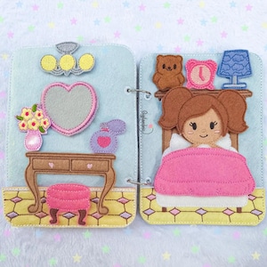 Bedroom Doll House Page. In The Hoop Machine Embroidery Design. ITH Quiet book- Digital File ITH Pretend Play