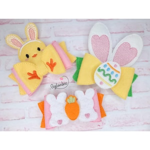 Easter Hairbows Embroidery Design Pack- ITH Embroidery Design - Digital File
